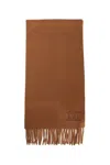 Max Mara Lvr Exclusive Embroidered Wool Scarf In Beige