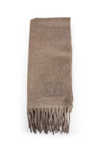 Max Mara Woman Beige Scarves In Brown