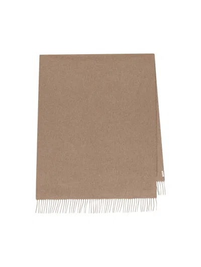 Max Mara Large Scarf Fringed Edges In Brown