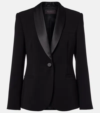Max Mara Scatola Cady Tuxedo Jacket In Black