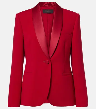 Max Mara Scatola Cady Tuxedo Jacket In Red