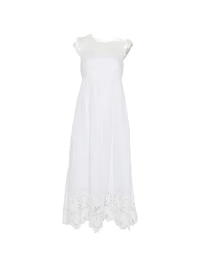 Max Mara Scena Lace Midi Dress In White