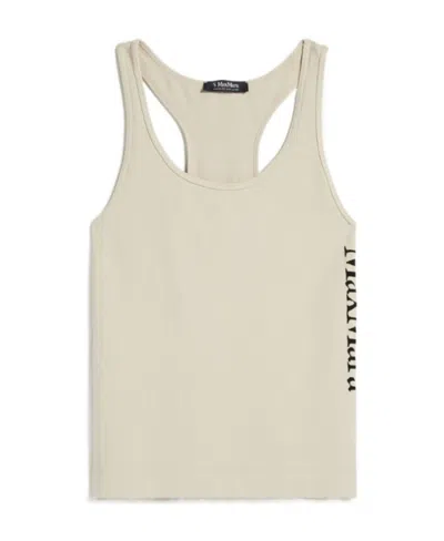 Max Mara Science And Technology Fabric Logo Vest In Nude