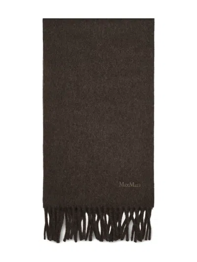 Max Mara Scilli Fringed Scarf In Brown