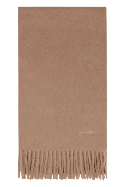 Max Mara Scilli Scarf In Wool In Brown