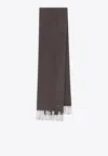 Max Mara Scilli Wool Fringed Scarf In Gray