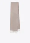 Max Mara Scilli Wool Fringed Scarf In Neutral