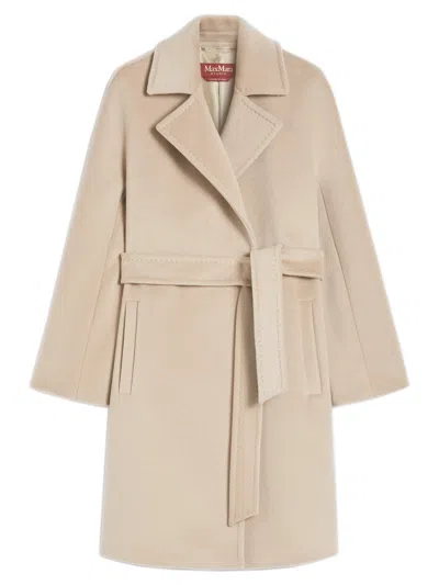 Max Mara Scire - Wool Beaver Dressing Gown Coat In Brown