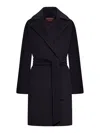 Max Mara Single-breasted Buckled Coat In Black