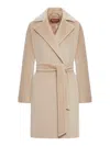 Max Mara Scire Beaver Wool Robe Coat In Nude