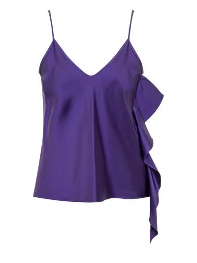 Max Mara Scollo Ruffle-detail Top In 蓝色