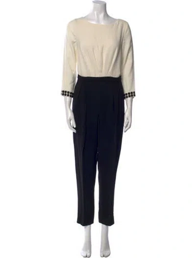 Pre-owned Max Mara Scoop Neck Jumpsuit In Black