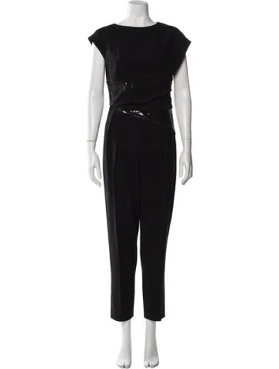 Pre-owned Max Mara Scoop Neck Jumpsuit In Black