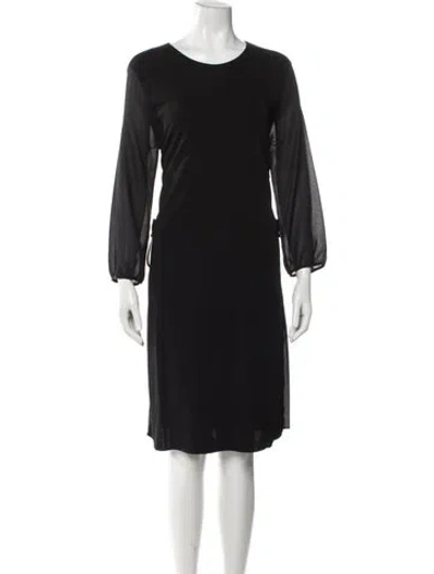 Pre-owned Max Mara Scoop Neck Knee-length Dress In Black