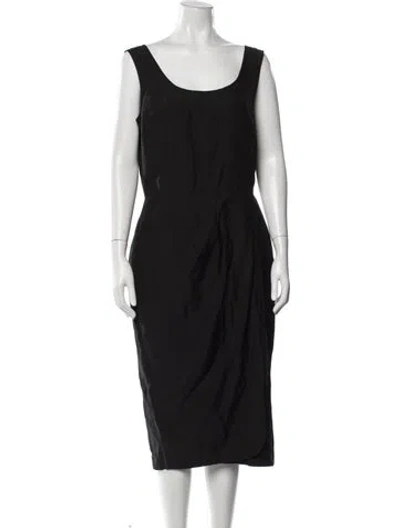 Pre-owned Max Mara Scoop Neck Knee-length Dress In Black