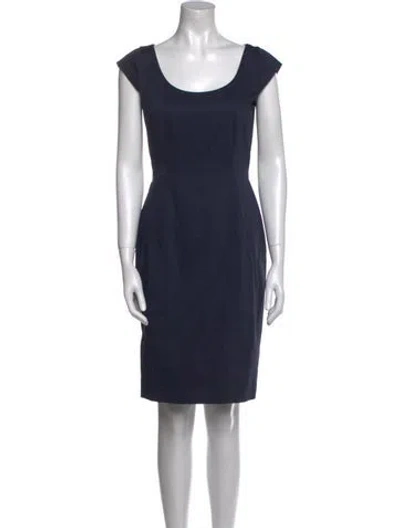 Pre-owned Max Mara Scoop Neck Knee-length Dress In Blue