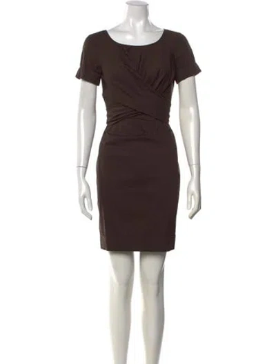 Pre-owned Max Mara Scoop Neck Knee-length Dress In Brown