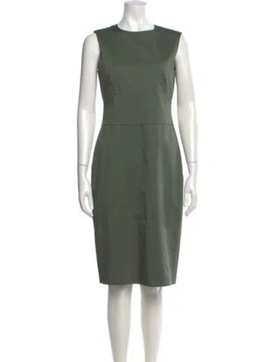 Pre-owned Max Mara Scoop Neck Knee-length Dress In Green