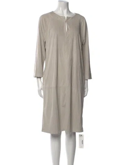 Pre-owned Max Mara Scoop Neck Knee-length Dress In Neutral