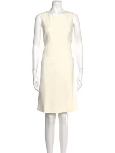 Pre-owned Max Mara Scoop Neck Knee-length Dress In Neutral