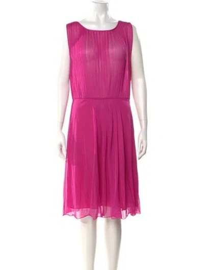 Pre-owned Max Mara Scoop Neck Knee-length Dress In Pink
