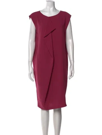 Pre-owned Max Mara Scoop Neck Knee-length Dress In Purple