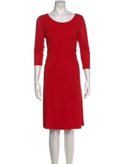 Pre-owned Max Mara Scoop Neck Knee-length Dress In Red