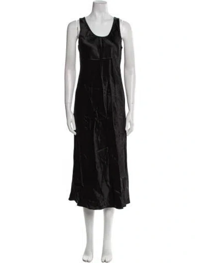 Pre-owned Max Mara Scoop Neck Long Dress In Black