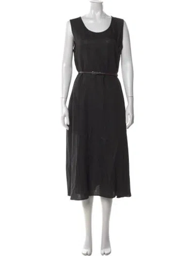 Pre-owned Max Mara Scoop Neck Long Dress In Black