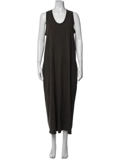 Pre-owned Max Mara Scoop Neck Long Dress In Black