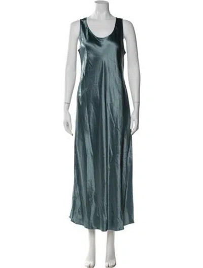 Pre-owned Max Mara Scoop Neck Long Dress In Blue