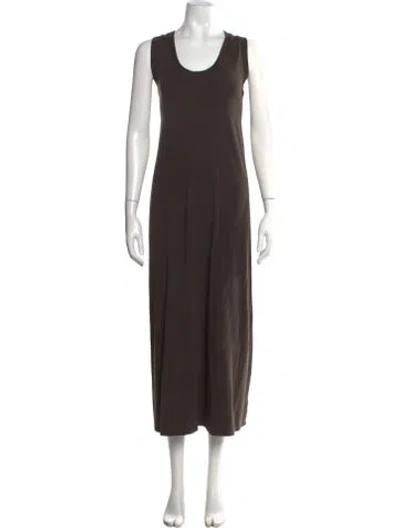 Pre-owned Max Mara Scoop Neck Long Dress In Brown