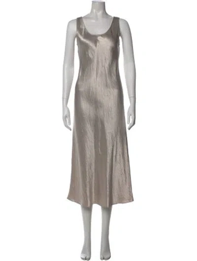 Pre-owned Max Mara Scoop Neck Long Dress In Gold