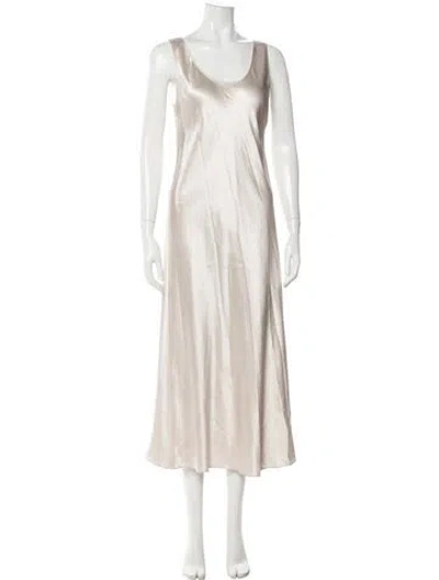 Pre-owned Max Mara Scoop Neck Long Dress In Neutral