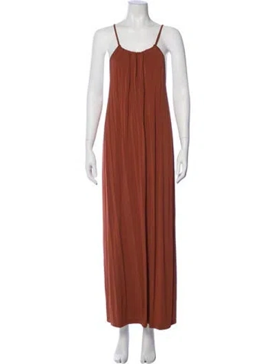 Pre-owned Max Mara Scoop Neck Long Dress In Orange