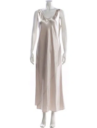 Pre-owned Max Mara Scoop Neck Long Dress W/ Tags In Pink