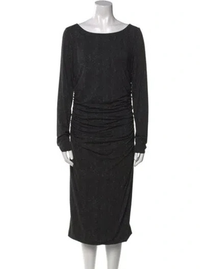 Pre-owned Max Mara Scoop Neck Midi Length Dress In Black