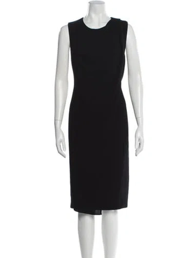Pre-owned Max Mara Scoop Neck Midi Length Dress In Black