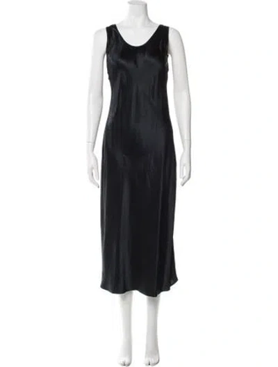 Pre-owned Max Mara Scoop Neck Midi Length Dress In Black