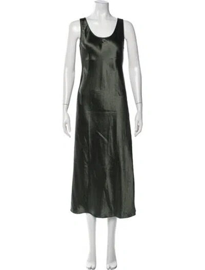Pre-owned Max Mara Scoop Neck Midi Length Dress In Green