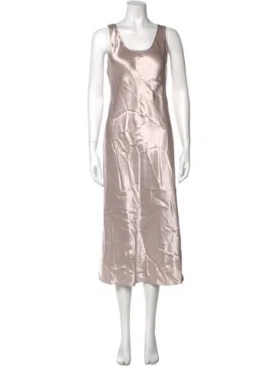 Pre-owned Max Mara Scoop Neck Midi Length Dress In Pink