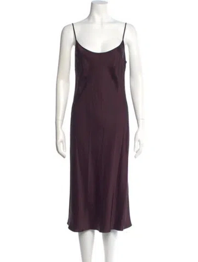 Pre-owned Max Mara Scoop Neck Midi Length Dress In Purple