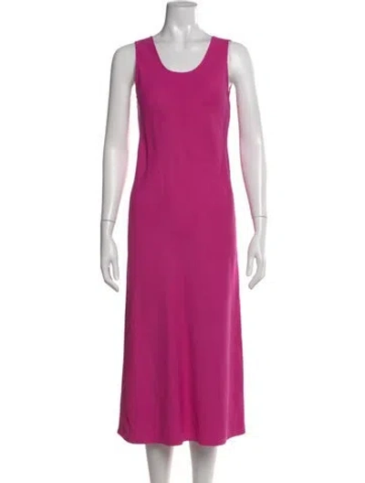 Pre-owned Max Mara Scoop Neck Midi Length Dress In Purple