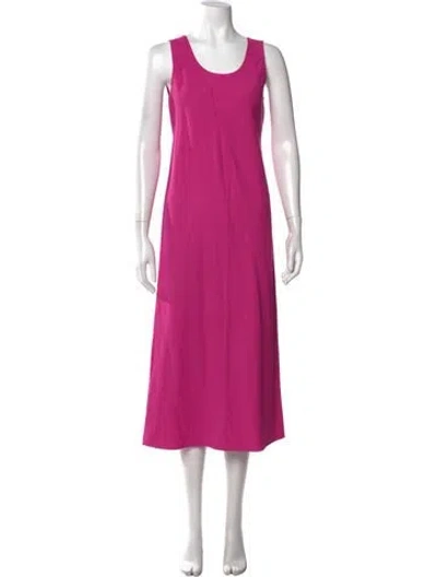 Pre-owned Max Mara Scoop Neck Midi Length Dress In Purple