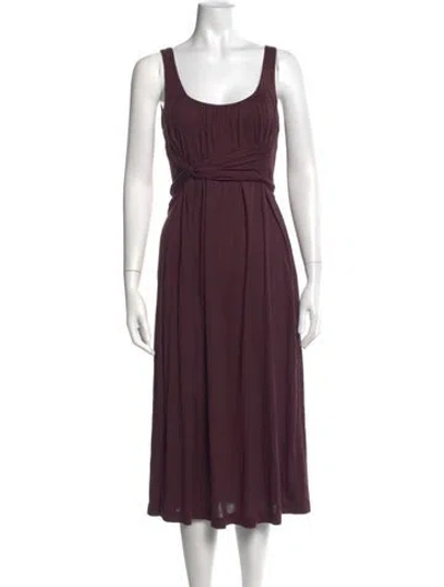 Pre-owned Max Mara Scoop Neck Midi Length Dress In Purple