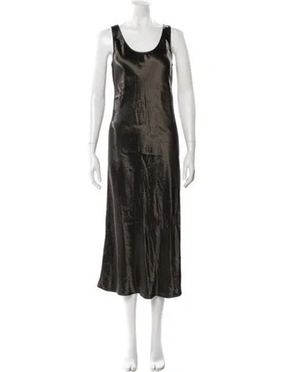 Pre-owned Max Mara Scoop Neck Midi Length Dress W/ Tags In Green