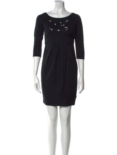Pre-owned Max Mara Scoop Neck Mini Dress In Black