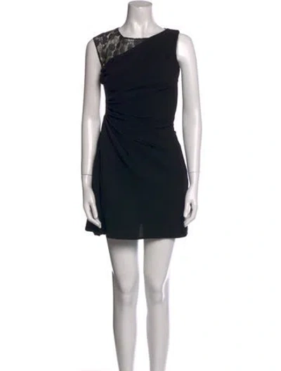 Pre-owned Max Mara Scoop Neck Mini Dress In Black