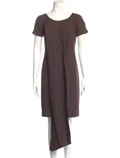 Pre-owned Max Mara Scoop Neck Mini Dress In Brown
