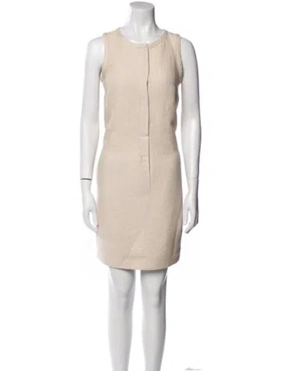 Pre-owned Max Mara Scoop Neck Mini Dress In Neutral